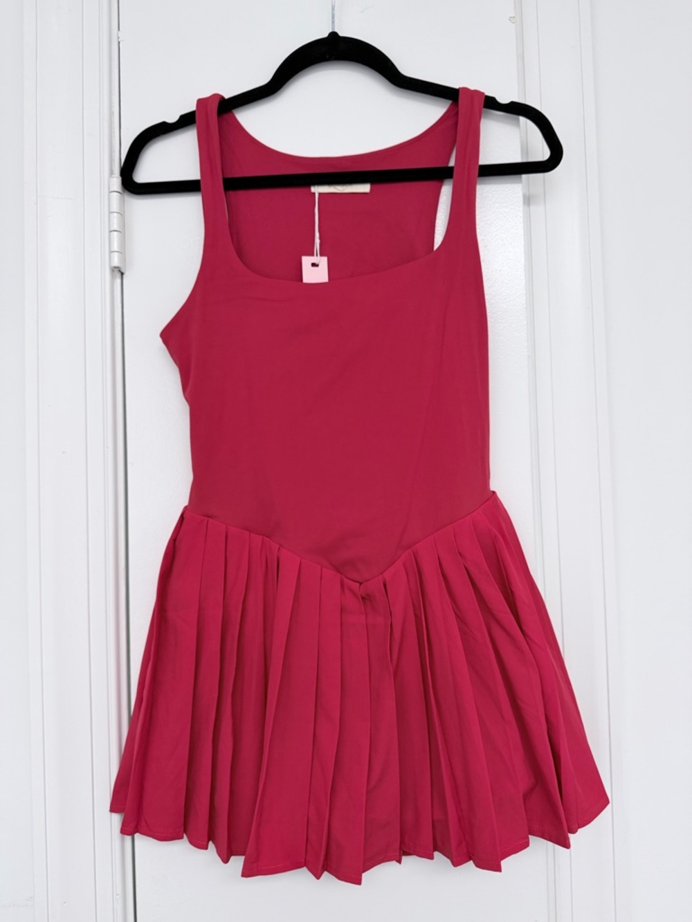 Women's Fuchsia Pleated Romper Jumpsuit